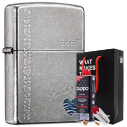 ZIPPO 之宝 ZBT-1-8 蓝心 打火机套装 (火机+小油133ml+火石6粒装)  +凑单品