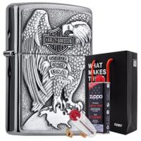京东PLUS会员:Zippo 之宝 200HD.H231TZ 哈雷铁鹰章套装 (火机+小油133ml+火石6粒装) +凑单品