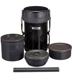 ZOJIRUSHI 象印 SL-XD20-BA 不锈钢高真空保温便当盒 黑色 2L