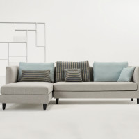 曲美 QM18-S3 三人位+美人榻左组合布艺沙发