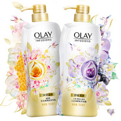 OLAY 玉兰油 0皂基滋养美肌沐浴乳 少女花漾限量版 套装（蜂蜜700ml+兰花黑加仑700ml）