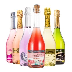 西班牙进口红酒 爱之湾起泡气泡酒甜型女士葡萄酒750ml*6支整箱组合(6倍的甜蜜)