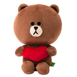 LINE FRIENDS 布朗熊 爱心款坐姿款 25cm