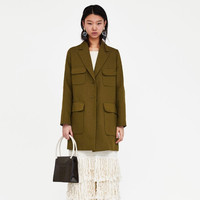 ZARA 02445604505 女士亚麻长外套