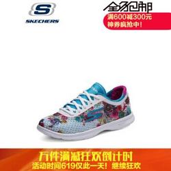 斯凯奇SKECHERS Skechers  系带印花运动女鞋 时尚百搭运动鞋 白色配彩色 240(37)