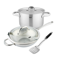 Fissler 菲仕乐 精巧单柄炒锅3件组 炒锅+汤锅+锅铲