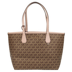 MICHAEL KORS 迈克·科尔斯 MK女包 CANDY LG系列PVC棕色拼粉色单肩手提两面包 35H7GY2T3T BG EB BALLET