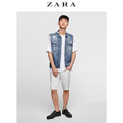 ZARA 新款 男装 破洞装饰牛仔背心 06688360427