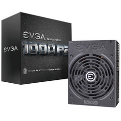 EVGA 额定1000w 1000P2电源 (80PLUS白金牌/全模组/10年质保/14cm风扇/ECO节能/全日系电容)