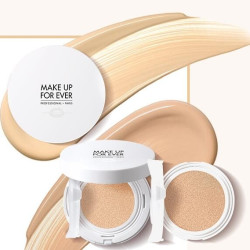 MAKE UP FOR EVER 玫珂菲 双效气垫粉底霜（买1赠1芯）+保湿卸妆霜15ml+全新双用水粉霜5ml