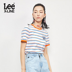 Lee女装  2018春夏新品X-LINE蓝色短袖T恤L320343PX8MD