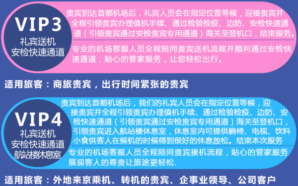北京首都机场 礼宾接送机(含国内国际航班) 安检快速通道+休息室