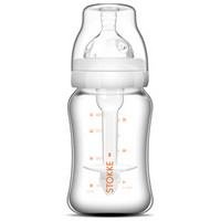 京东PLUS会员：STOKKE 思拓科 婴儿宽口玻璃奶瓶 180ml 白色 *4件