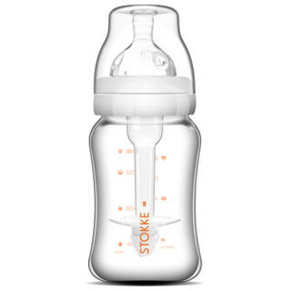 STOKKE 思拓科 婴儿宽口玻璃奶瓶 180ml 白色 