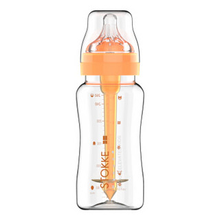 STOKKE 思拓科 婴儿宽口玻璃奶瓶 180ml+260ml 橙色 