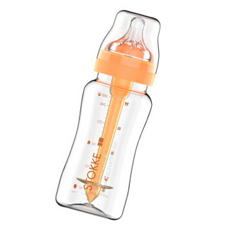 STOKKE 思拓科 婴儿宽口玻璃奶瓶 180ml+260ml 橙色 