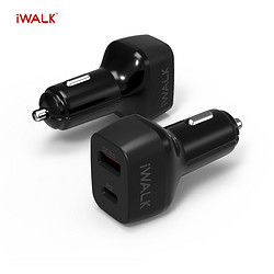 iWALK iPhonex车载PD充电器头苹果x/8plus快充手机USB车充type-c