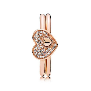 PANDORA 潘多拉 RAU0323 闪烁浪漫拼图的心叠戴戒指套装