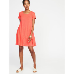 Old Navy女装 亚麻混纺宽摆连衣裙 女士休闲T恤