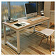 幸阁 简易钢木电脑桌 A升级加厚型 胡桃色+白架 80*60*74cm