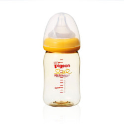 Pigeon 贝亲 宽口径 PPSU仿母乳实感奶瓶 160ml 橙色 配SS号奶嘴 *3件