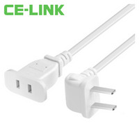 CE-LINK 二芯电源延长线 弯头 3米 白色 