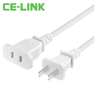 CE-LINK 二芯电源延长线 直头 白色 0.5米 