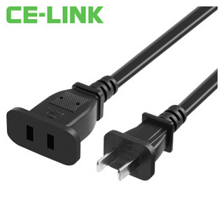 CE-LINK 二芯电源延长线 直头 0.5米 黑色 