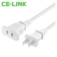 CE-LINK 二芯电源延长线 直头 5米 白色 