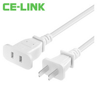 CE-LINK 二芯电源延长线 直头 1米 白色 