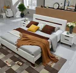 QuanU 全友 121802 卧室成套家具 1.8米床+床头柜+床垫 