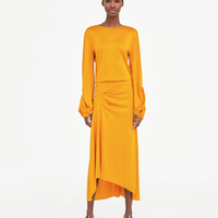 ZARA 07568006300 女士宽褶不对称设计长裙 