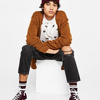 Bershka 巴适卡 05357969800 男士破洞宽松九分牛仔裤