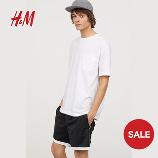 H＆M HM0577030 男士黑白撞色沙滩裤 