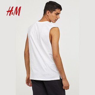 H＆M HM0640053 男士毛边袖口T恤  黑色 L 