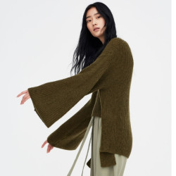 PULL＆BEAR 05559205 女士缎带设计针织衫