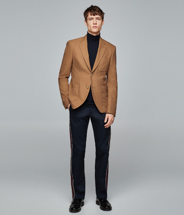 zara04283536704男士金属纽扣纹理西装外套