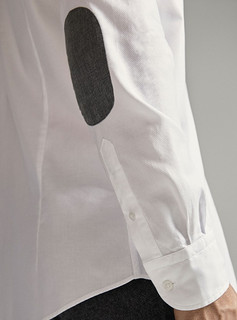 Massimo Dutti 00150113250 男士修身款肘饰纹理全棉衬衫