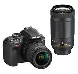 Nikon D3400 24.2MP 单反 + 18-55 mm + 70-300 mm镜头套装