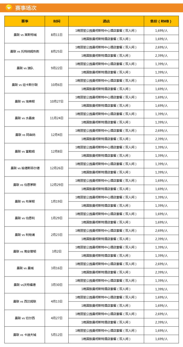 英超18-19赛季 曼联主场球票+酒店住宿套餐 另有老特拉福德参观票