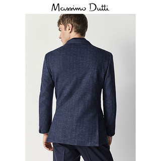 Massimo Dutti 02013076400 男士棉毛修身人字细纹西服