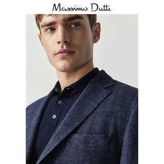 Massimo Dutti 02013076400 男士棉毛修身人字细纹西服