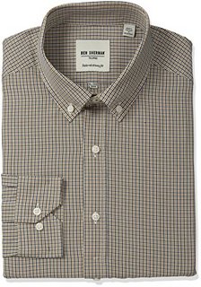 BEN SHERMAN 50-2929 男士修身提花格子扣领礼服衬衫 14.5领 32-33袖