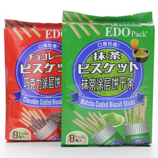 EDO PACK 可可涂层饼干条 120g 抹茶味 