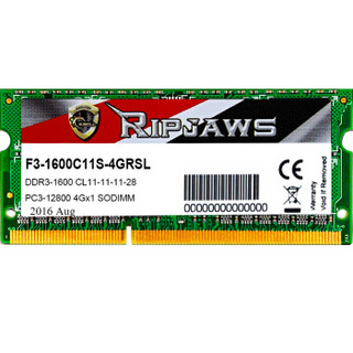 G.SKILL 芝奇 Ripjaws系列 DDR3 1600 4G 低电压笔记本内存