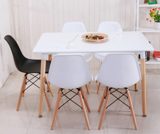 TIMI 天米 北欧实木餐桌椅组合(白色 1.2米餐桌+4把伊姆斯椅子)