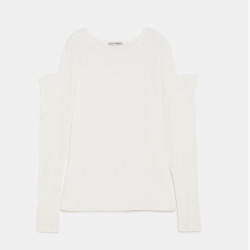 ZARA 00264157251 V领带褶T恤