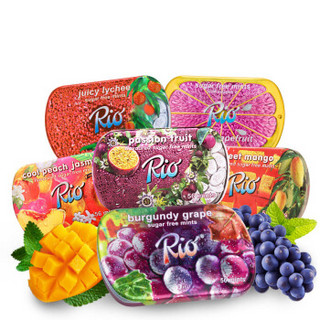 Rio 瑞怡乐 无糖薄荷糖铁盒 荔枝+香桃+西柚+蓝莓+草莓+番石榴