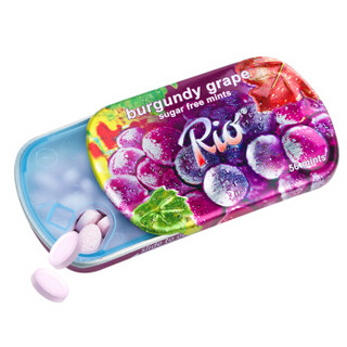 Rio 铁盒无糖薄荷糖口香糖 清口糖清新口气糖含片木糖醇零食 百香果+葡萄+草莓