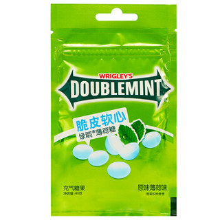 绿箭（DOUBLEMINT）脆皮软心薄荷糖原味薄荷味40g袋装